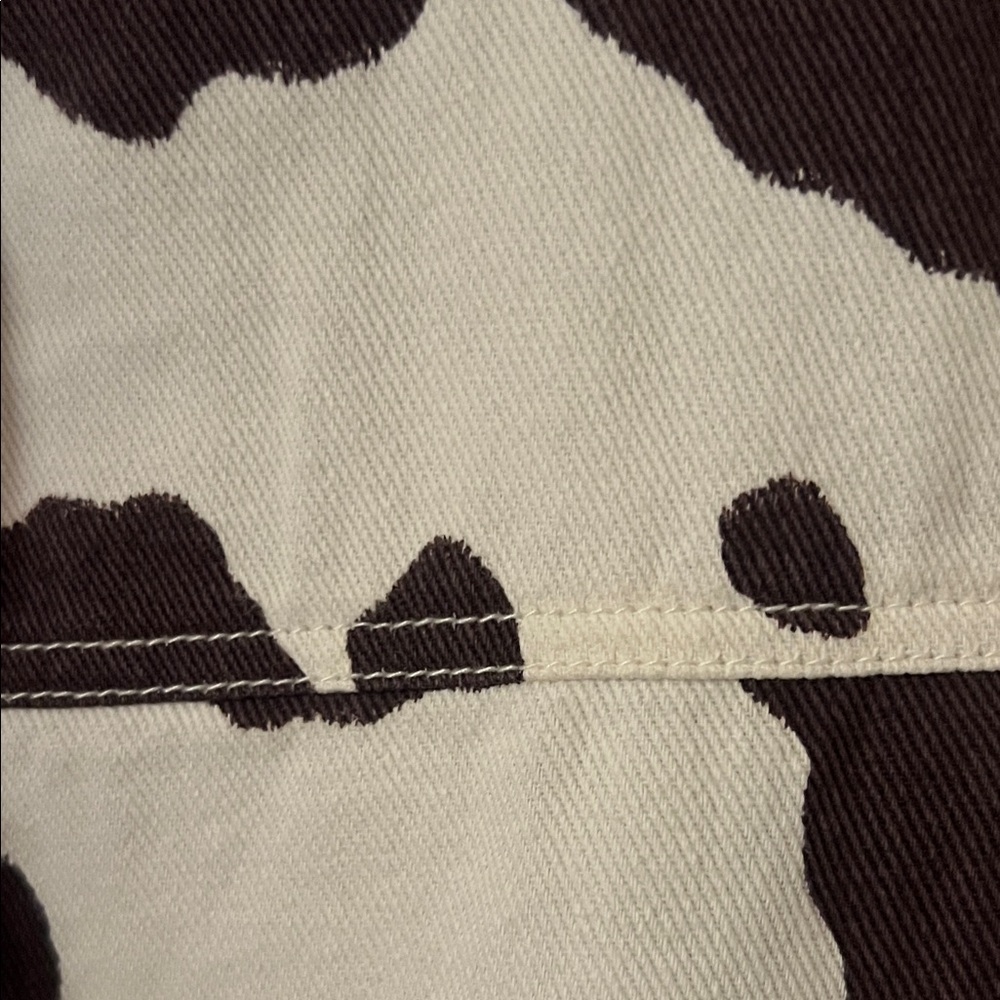 Lone Star Juniors Brown and White Cow Print Jean Jacket - Picture 7 of 7